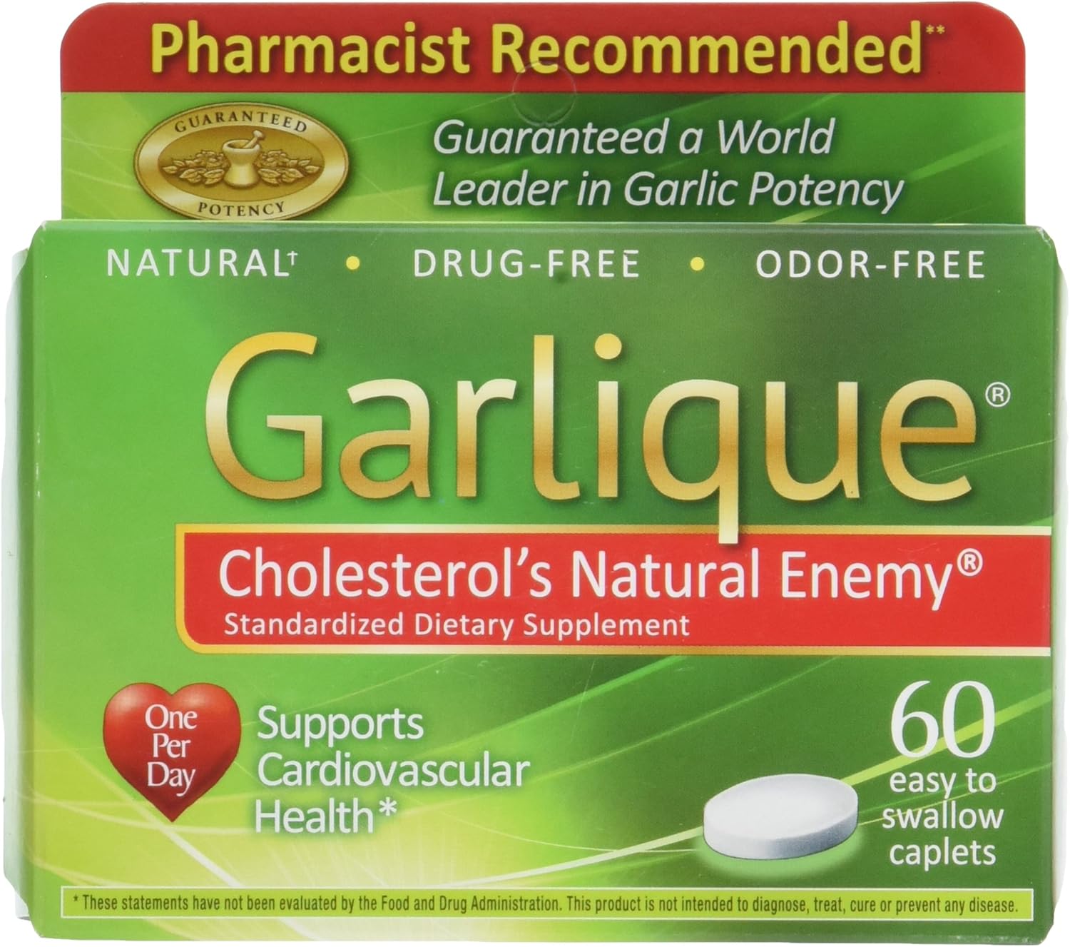 60 Caplets of AB Garlique Dietary Supplement for Heart Health and Immune Support
