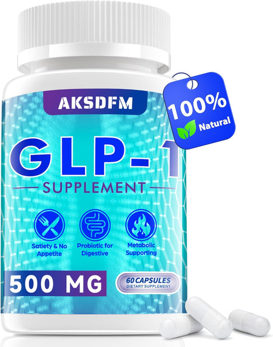 60 Capsules GLP-1 Supplement for Gut Health, Digestion, Energy Boost, Natural Formula to Support GLP-1 Levels & Overall Health