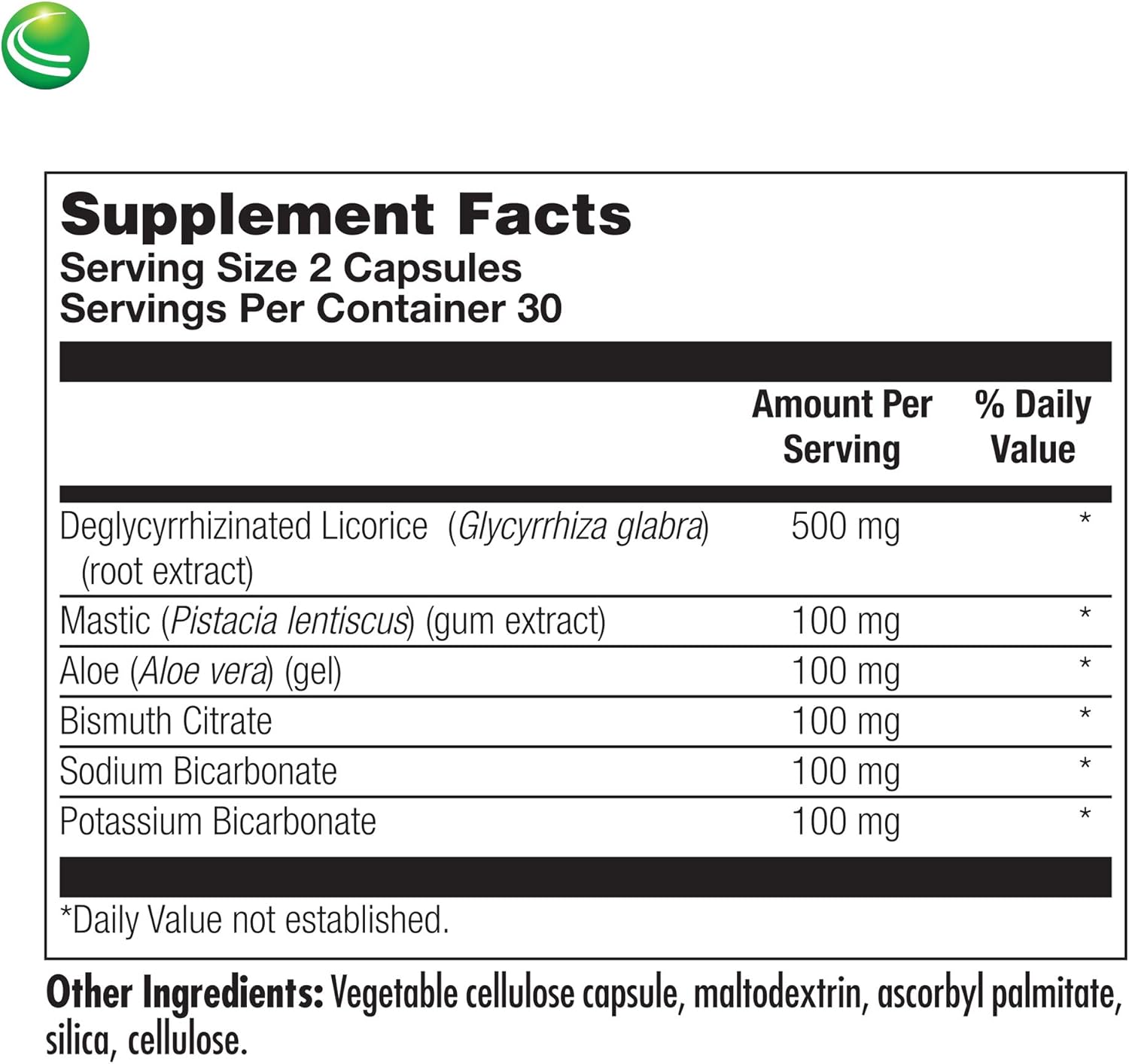 60 Capsules Nutra BioGenesis Gastric Repair Complex with Bismuth, Licorice, and Mastic Gum for Gastric Tissue Health Support