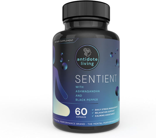 60 Capsules of Antidote Living Sentient Formula with Ashwagandha and Black Pepper for Natural Wellness