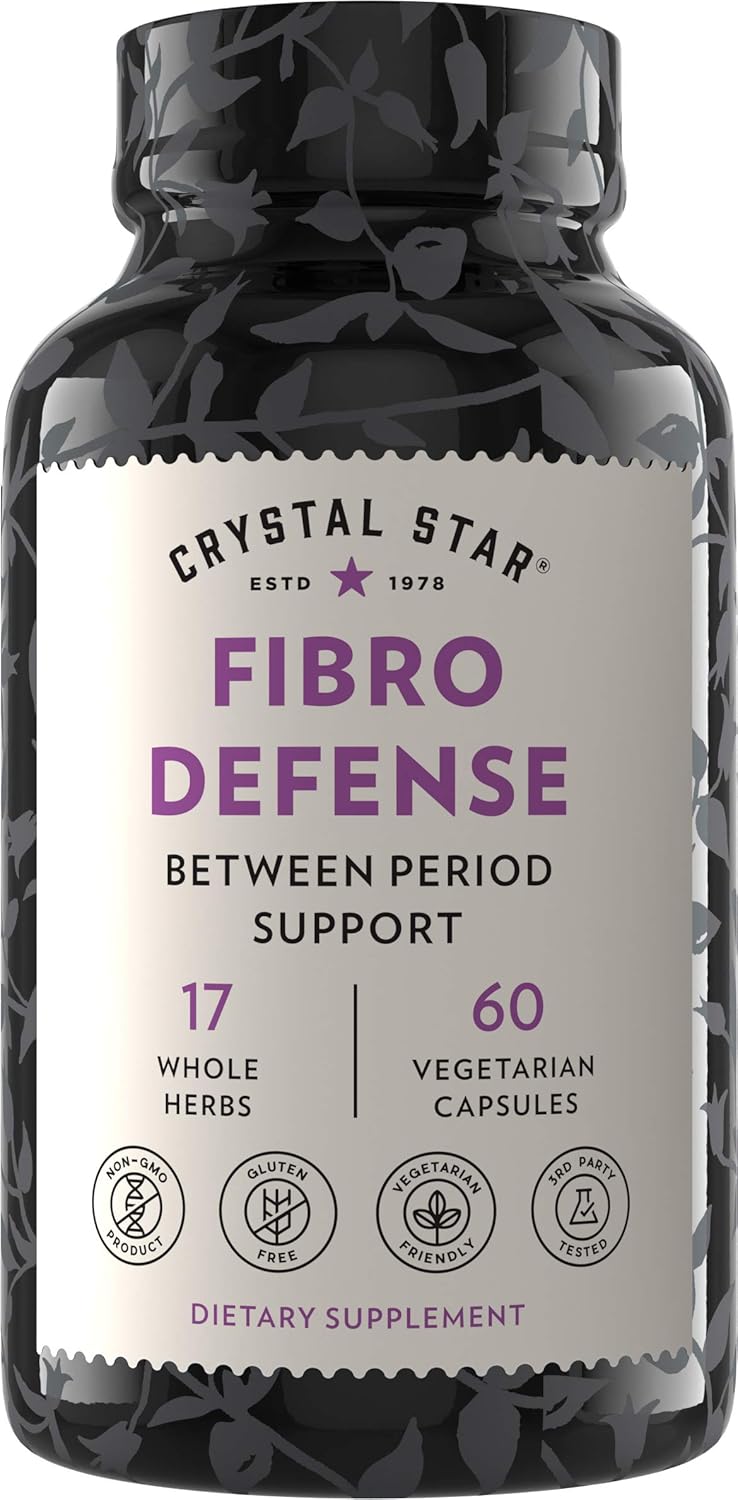60 Capsules of Crystal Star Fibro Defense with Black Cohosh for Breast & Uterine Health Between Periods - Gluten Free & Non-GMO