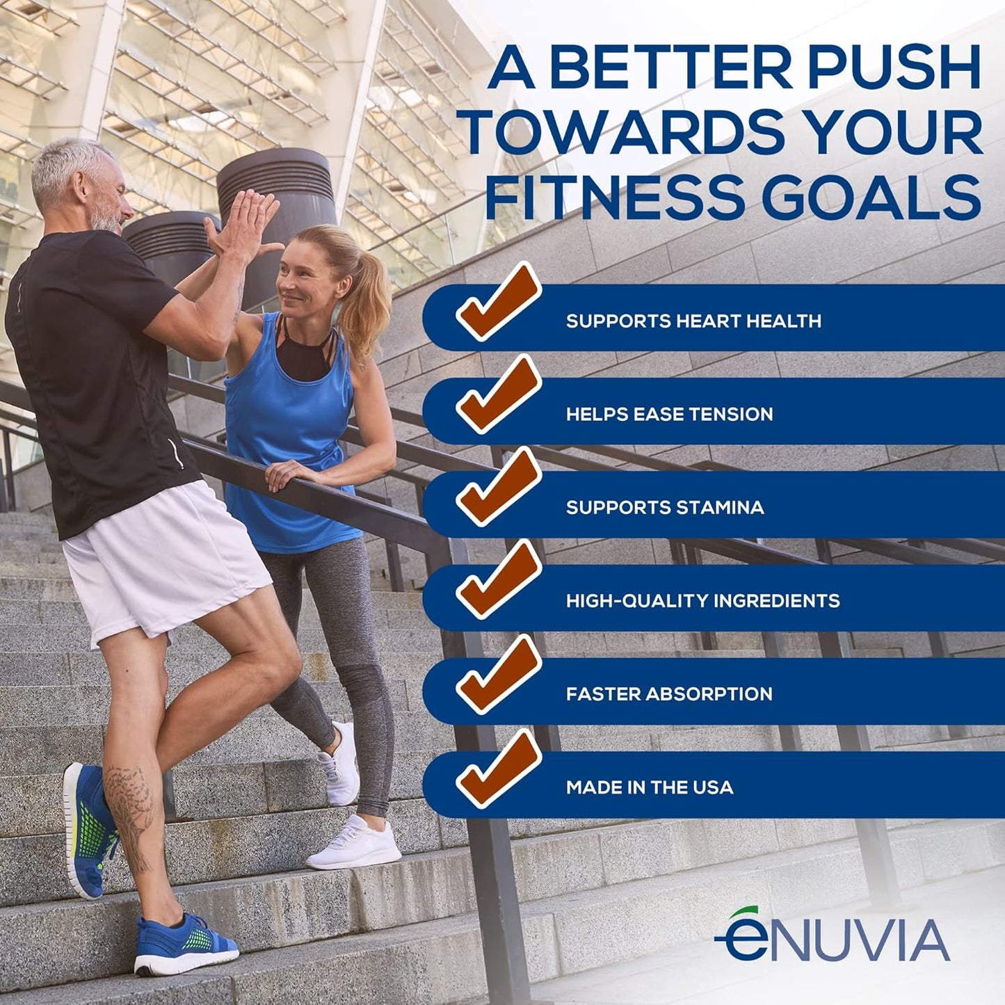 60 Capsules of eNUVIA Ashwagandha Supplement - Natural Relief and Stamina Support with Black Pepper Extract for Enhanced Absorption - Vegan and Made in the USA