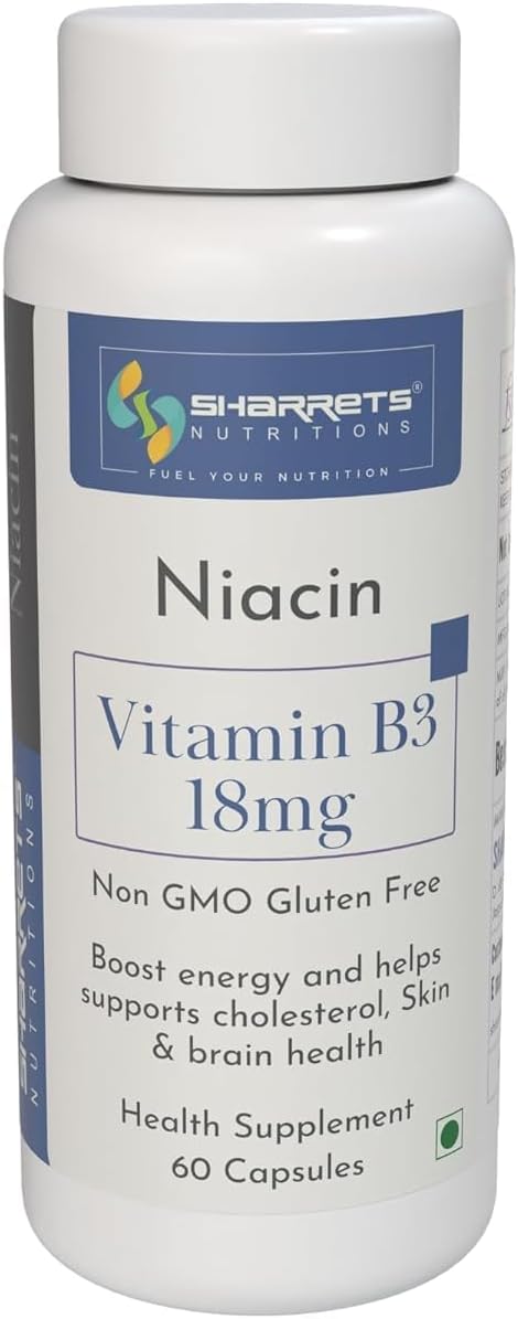 60 Capsules of Generic Vitamin B3 Niacin Supplement for Energy Boost