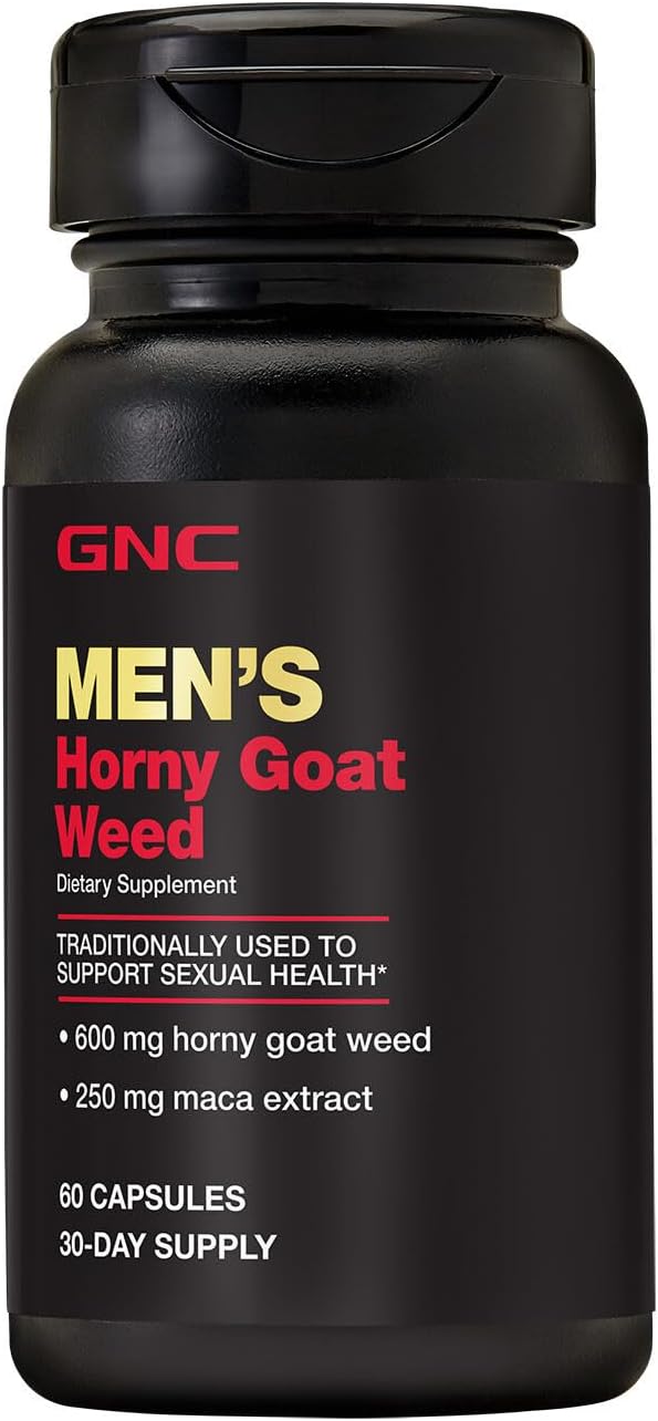 60 Capsules of GNC Horny Goat Weed Supplement for Enhanced Performance