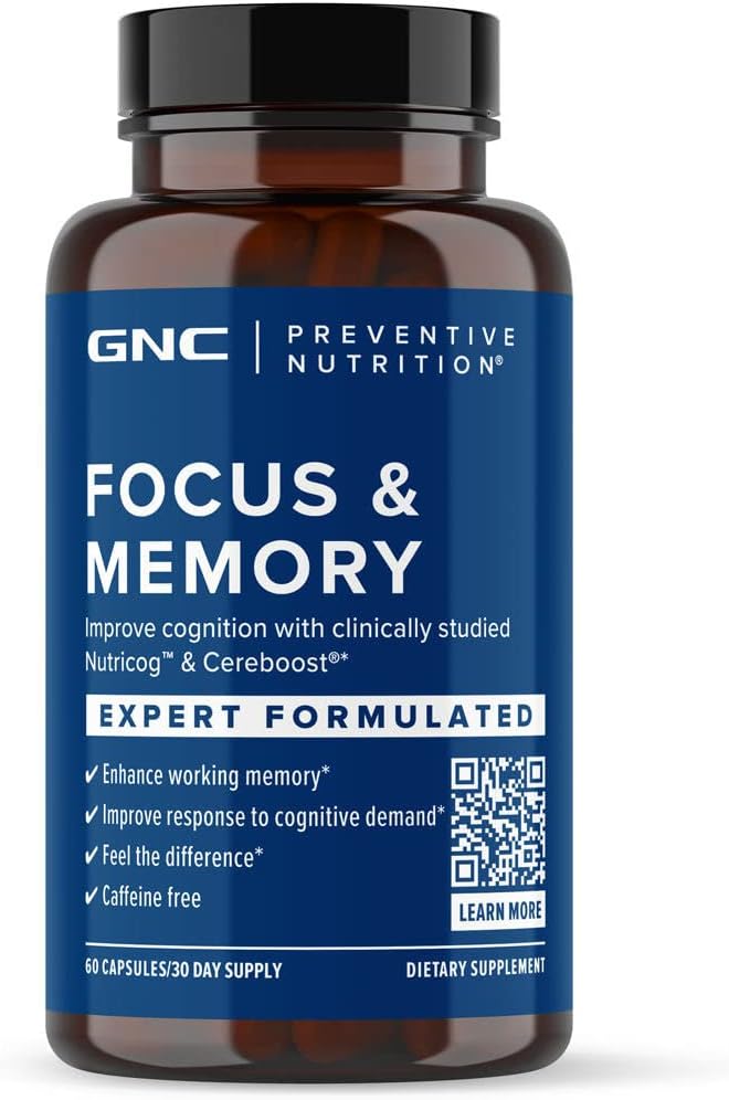 60 Capsules of GNC Preventive Nutrition Focus and Memory Support Formula - 30 Servings