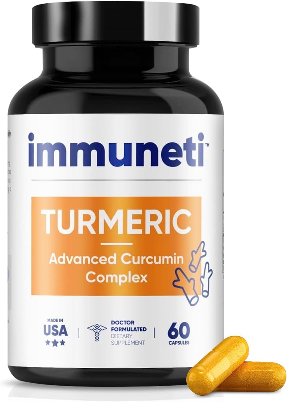 60 Capsules of Immuneti Turmeric Advanced Curcumin Complex - Boost Immunity and Overall Health