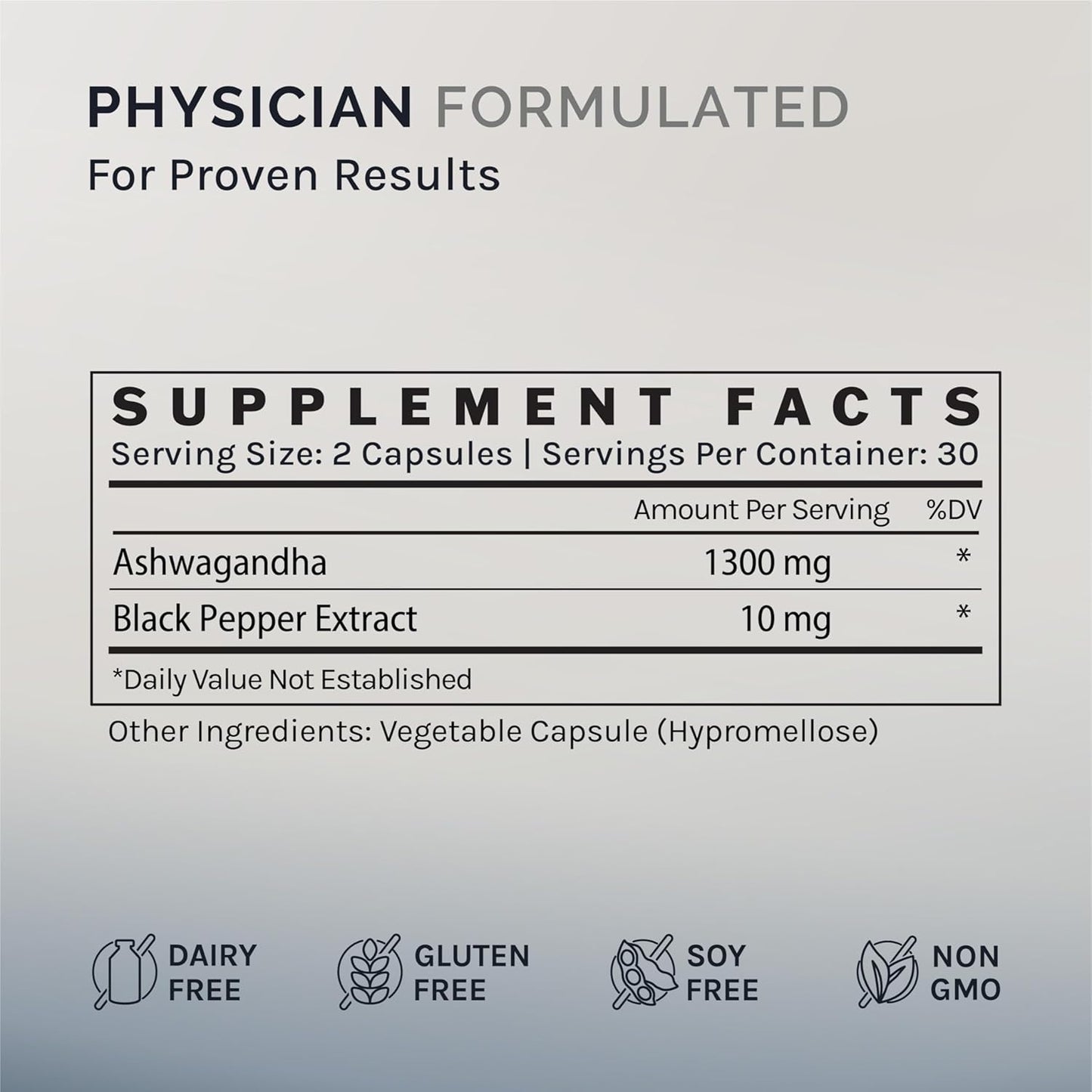 60 Capsules of InfiniWell Ashwagandha for Stress Support and Mental Clarity - 30 Day Supply, 1300 MG Dietary Supplement for Stress and Mood Support