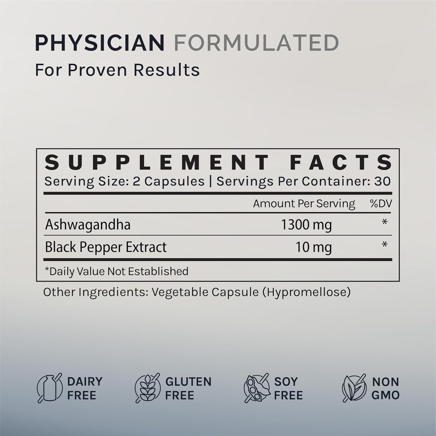 60 Capsules of InfiniWell Ashwagandha for Stress Support and Mental Clarity - 30 Day Supply, 1300 MG Dietary Supplement for Stress and Mood Support