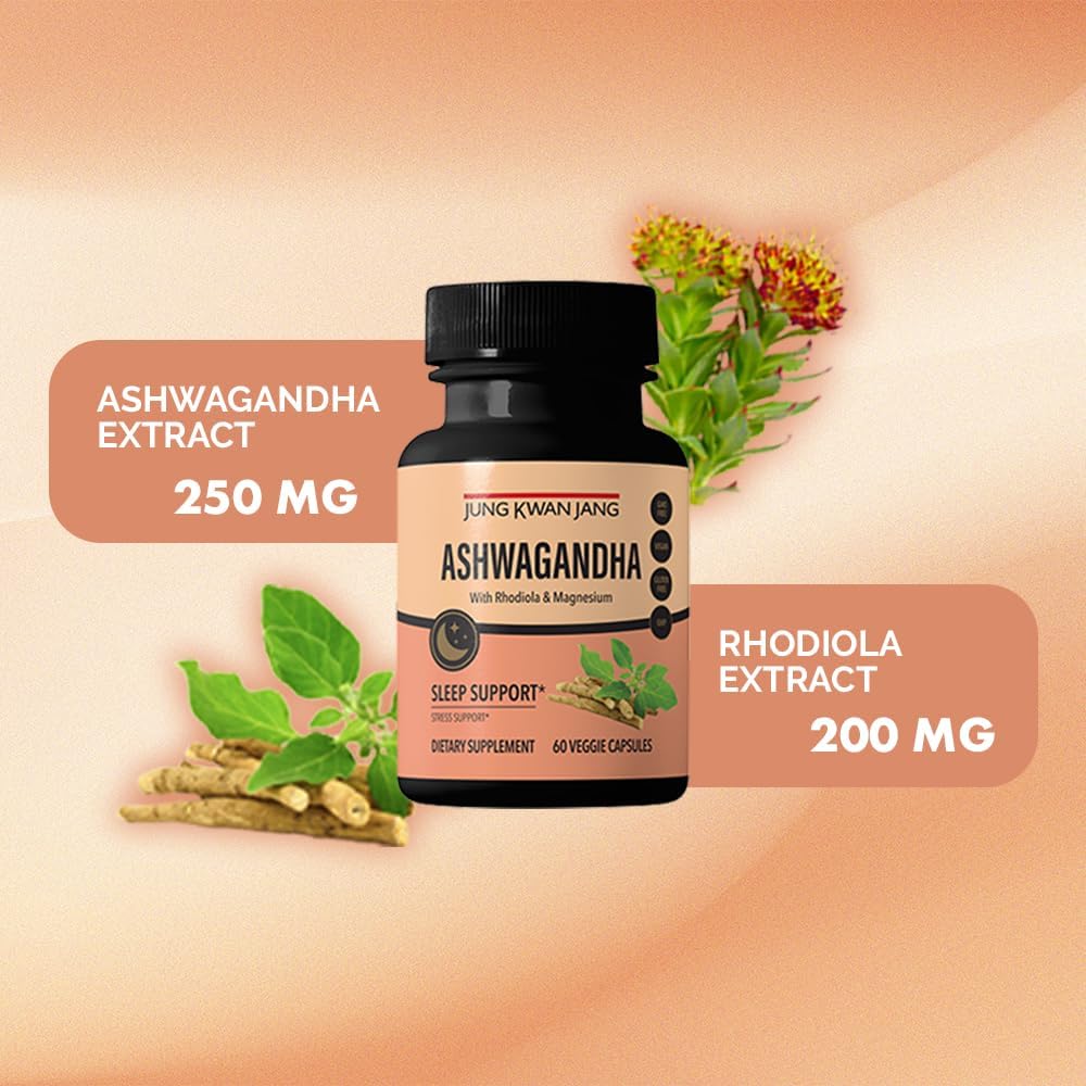 60 Capsules of Jung Kwan Jang Ashwagandha with Rhodiola & Magnesium Supplement