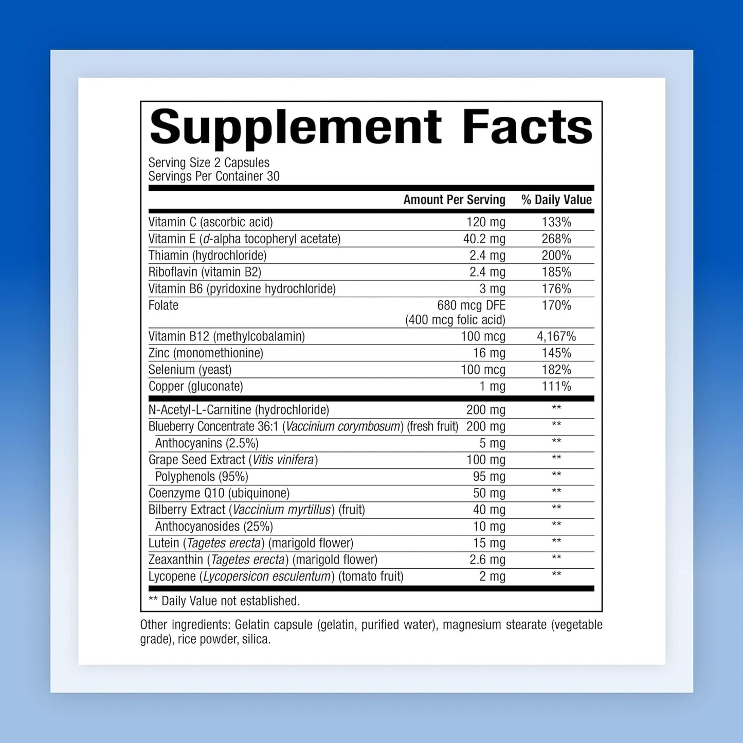 60 Capsules of Natural Factors Advanced Eye Factors with Lutein and Zeaxanthin for Optimal Eye Health