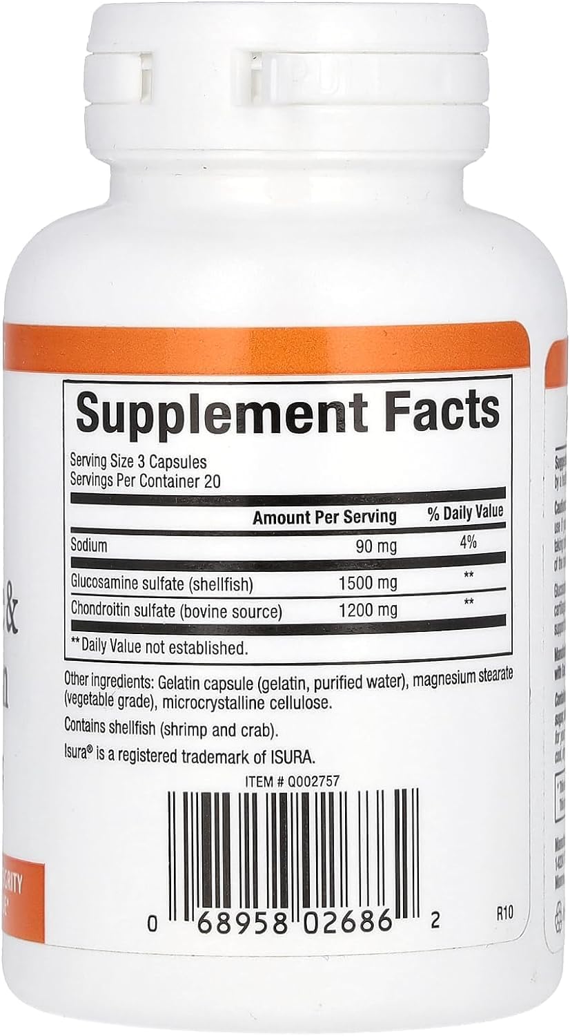 60 Capsules of Natural Factors Glucosamine & Chondroitin for Healthy Joints & Connective Tissue