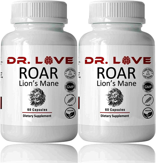 60 Capsules of Roar Lions Mane Supplement by POSURI DR - Pack of 2