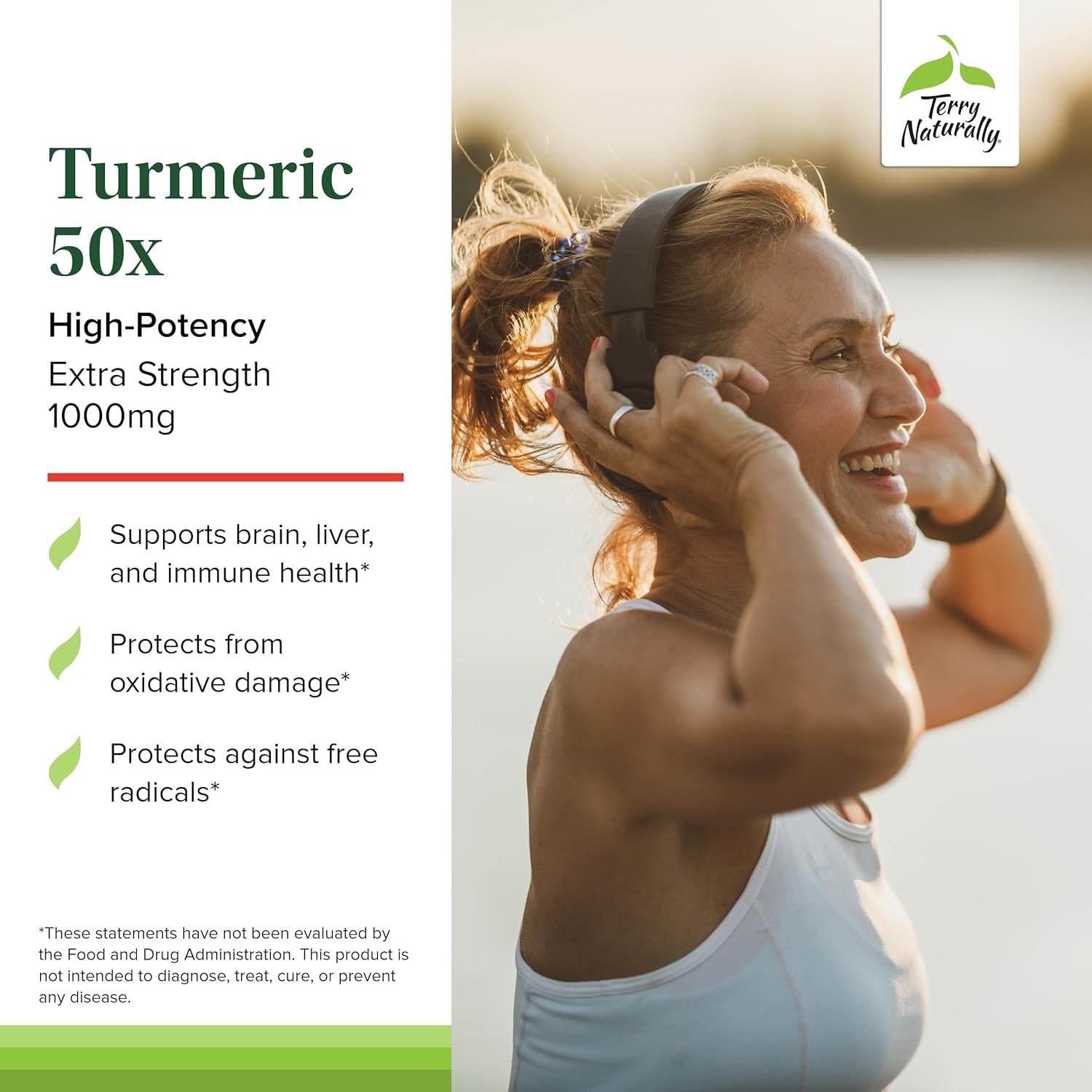 60 Capsules of Terry Naturally Turmeric 50X Extra Strength Formula - Vegan, Non-GMO - 30 Servings