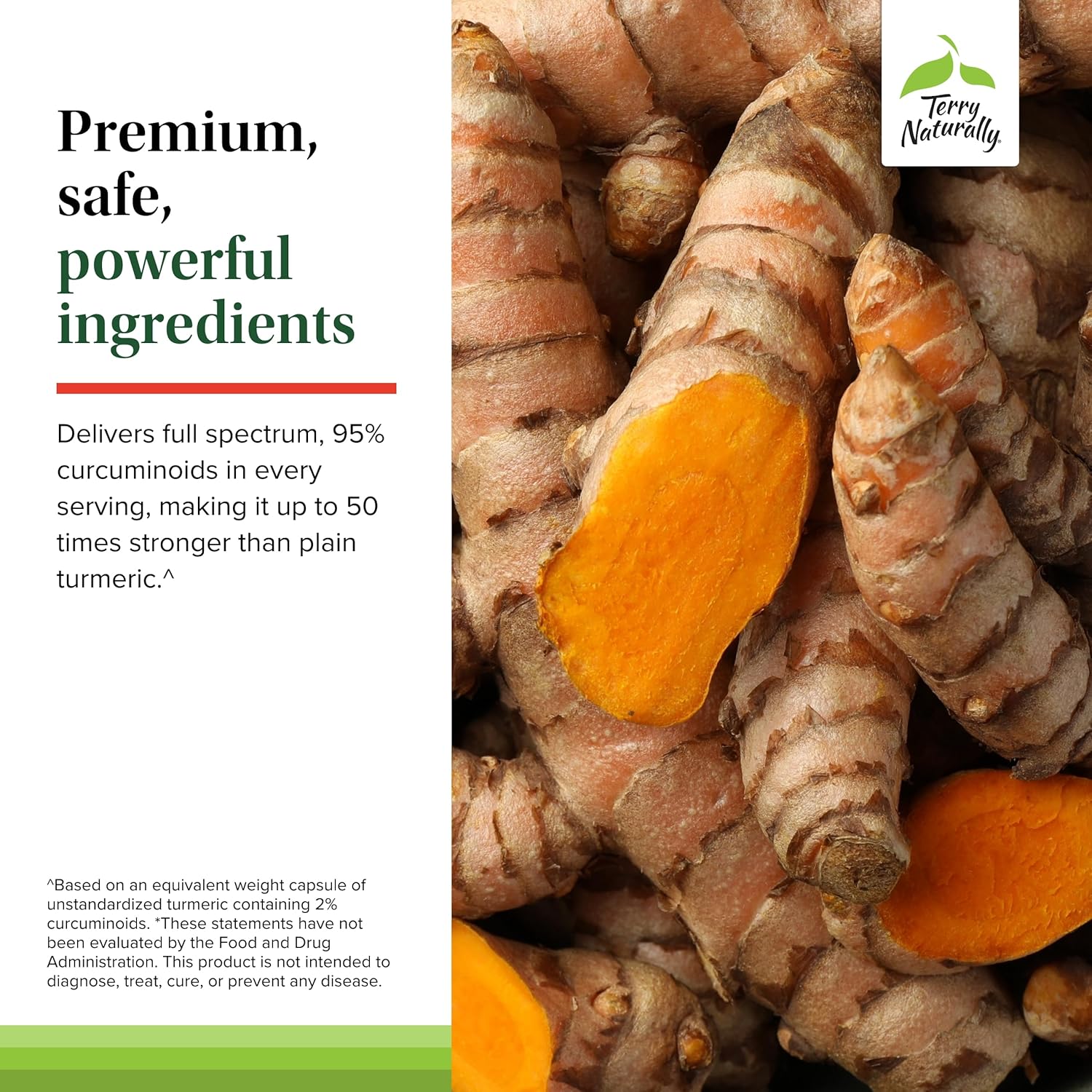 60 Capsules of Terry Naturally Turmeric 50X Extra Strength Formula - Vegan, Non-GMO - 30 Servings