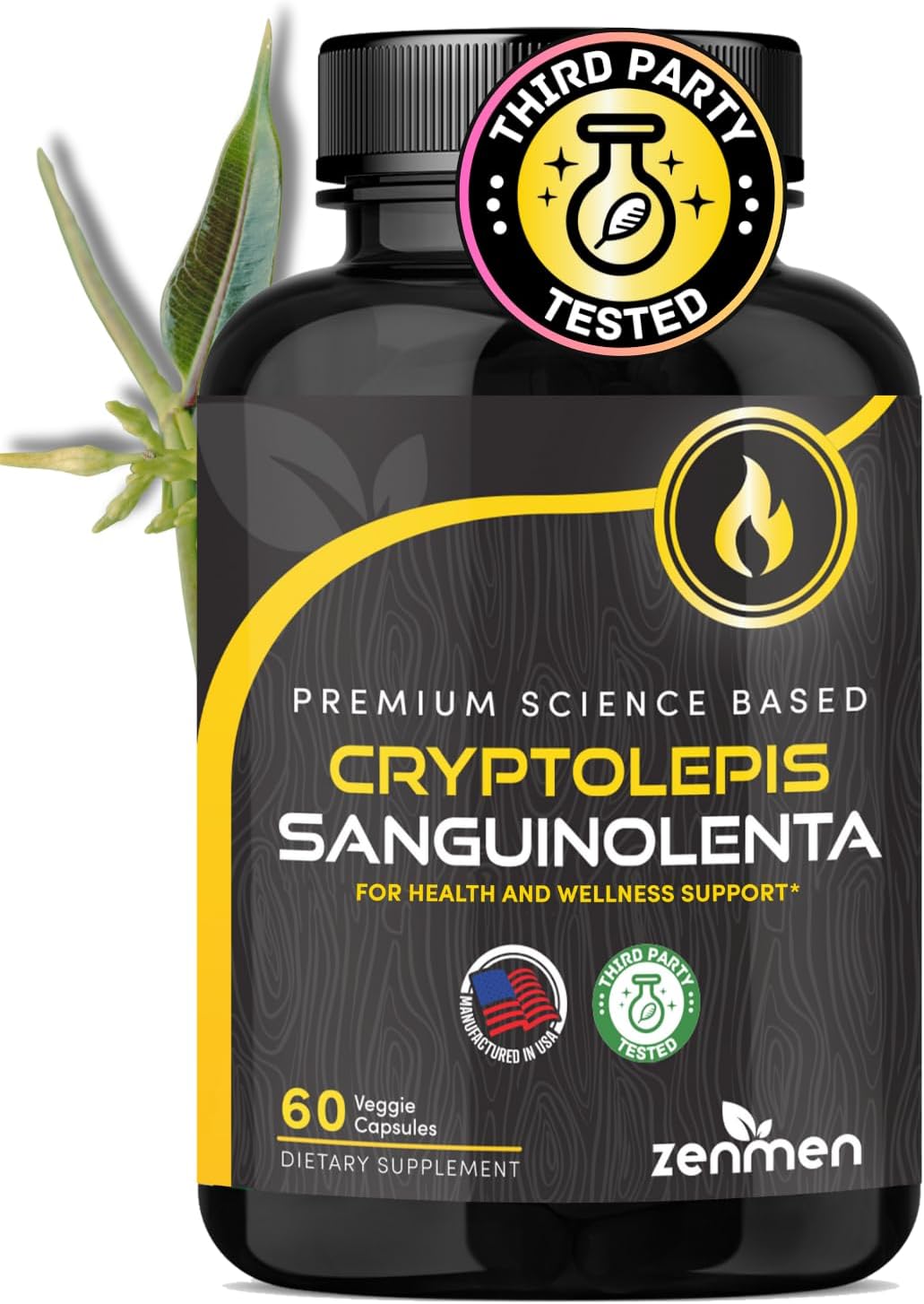 60 Capsules of Zenmen Cryptolepis Sanguinolenta for Immune and Wellness Support - Made in the USA