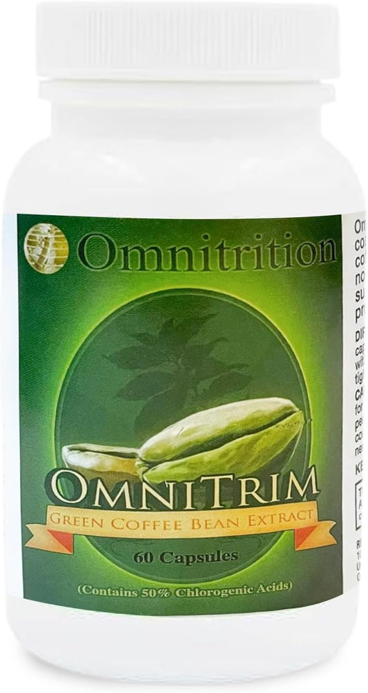 60 Capsules Omnitrition Green Coffee Bean Extract: Natural Weight Loss Support Supplement