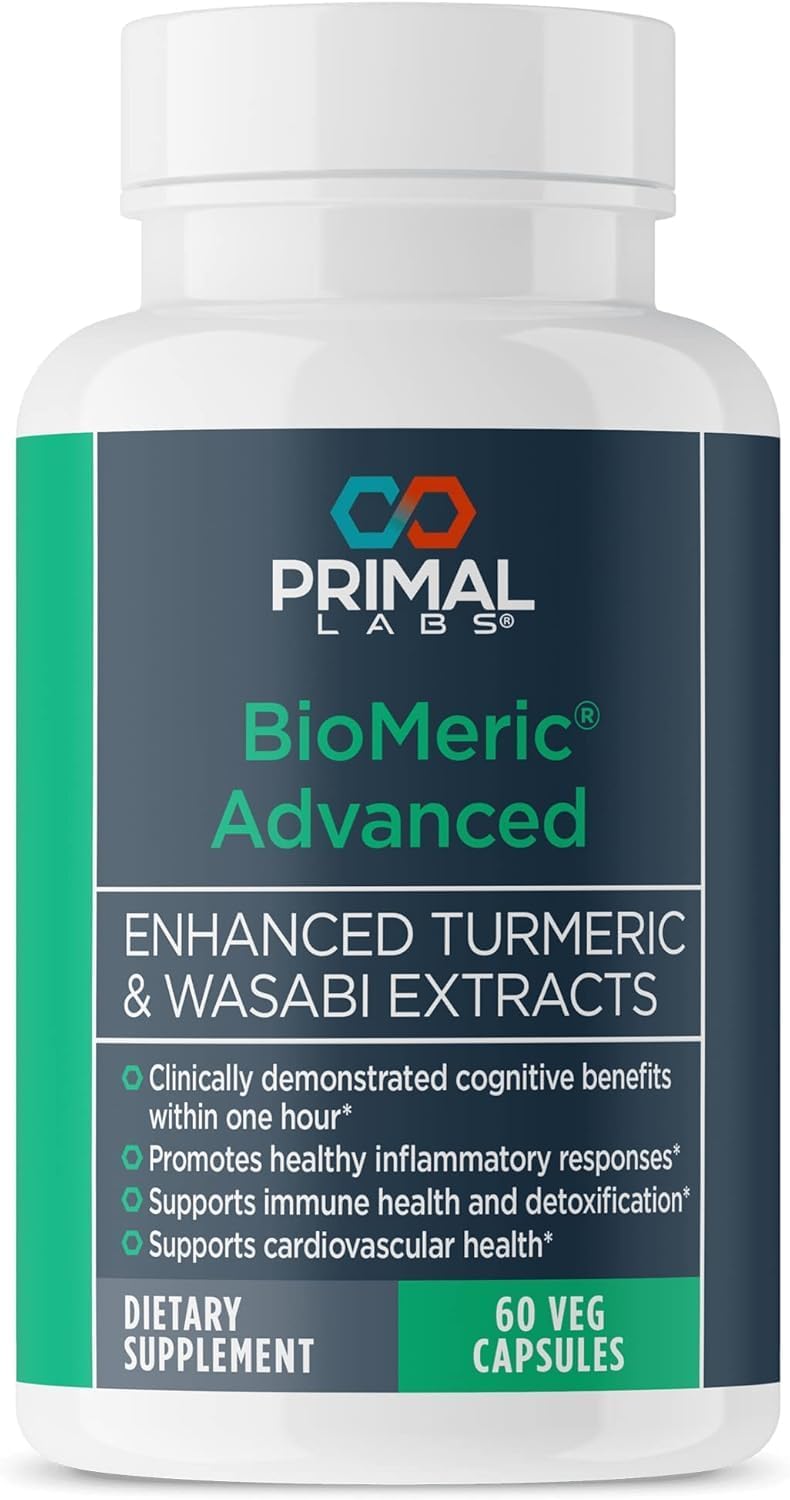 60 Capsules Primal Labs BioMeric Advanced with Turmeric Curcumin & Wasabi Extracts