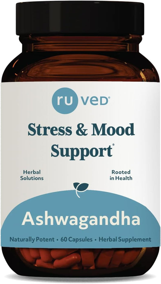60 Capsules R-U VED RU Ved Ashwagandha Ayurvedic Supplement for Stress and Mood Support