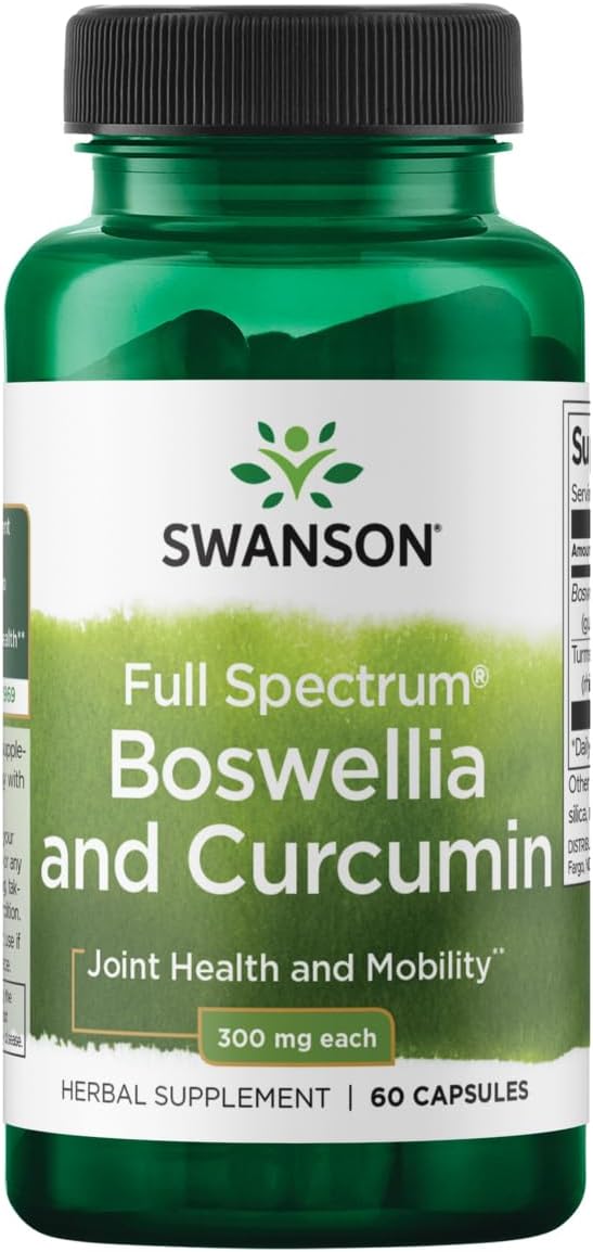 60 Capsules Swanson Boswellia and Curcumin Full Spectrum Supplement