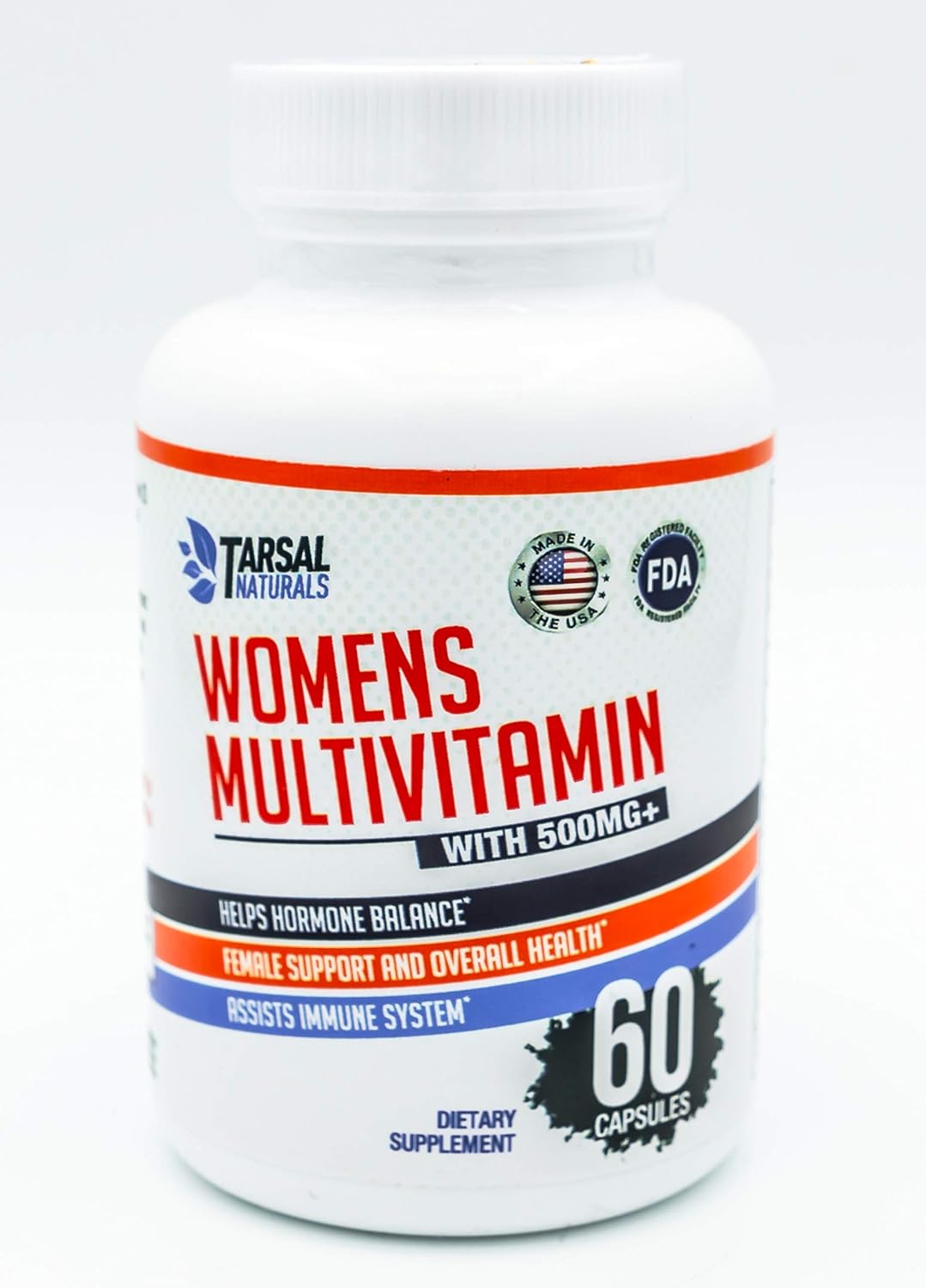 60 Capsules Tarsal Naturals Women's Multivitamin & Minerals | Natural Formula for Fatigue & Weakness | USA Made | FDA Registered | Gluten Free & Non GMO