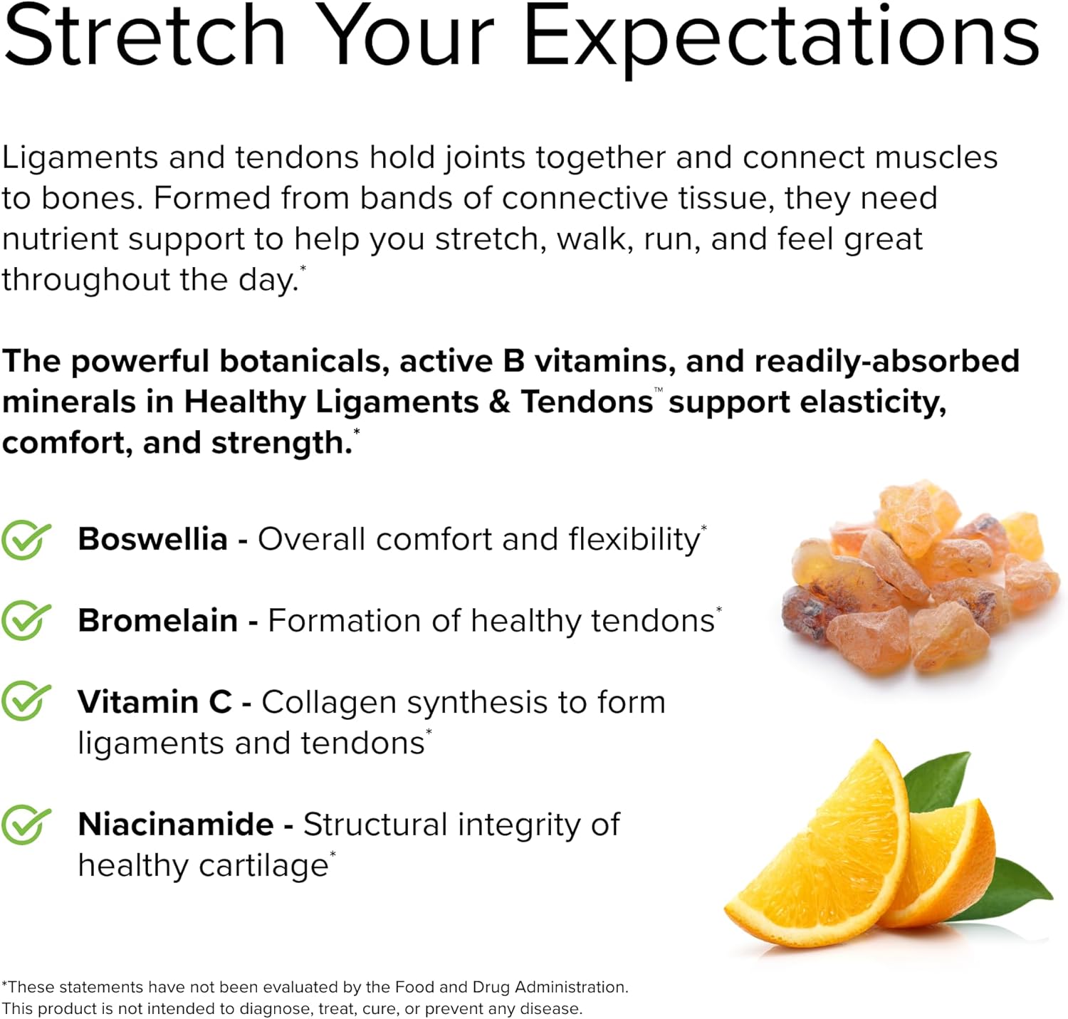 60 Capsules Terry Naturally Ligaments & Tendons Support - Collagen Production, Elasticity, & Strength - Non-GMO, Vegan, Gluten Free - 30 Servings