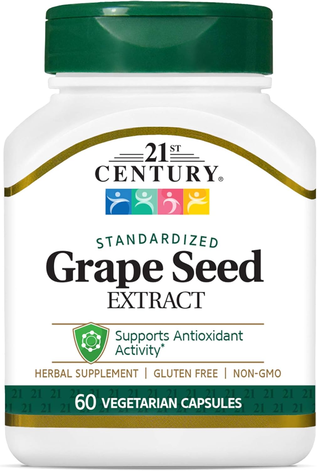 60 Count 21st Century Grape Seed Extract Vegetarian Capsules for Antioxidant Support - 21378