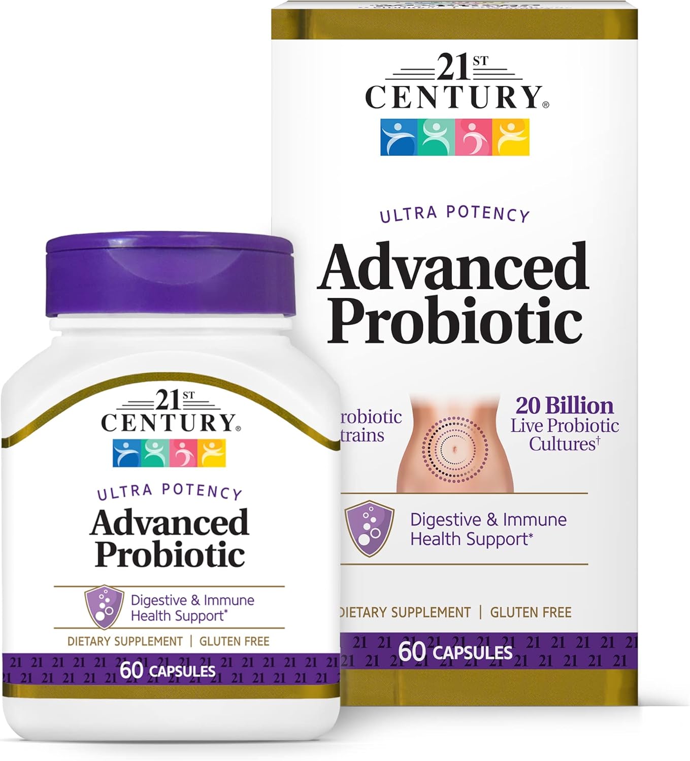 60 Count Advanced Probiotic Capsules for 21st Century Gut Health (27505)
