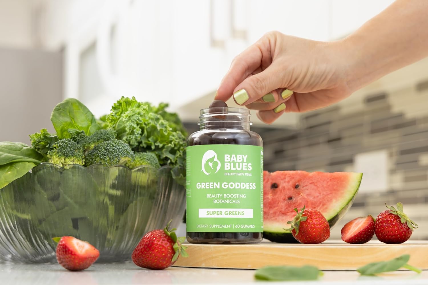 60 Count Baby Blues Green Goddess Plant-Based Gummy Dietary Supplement