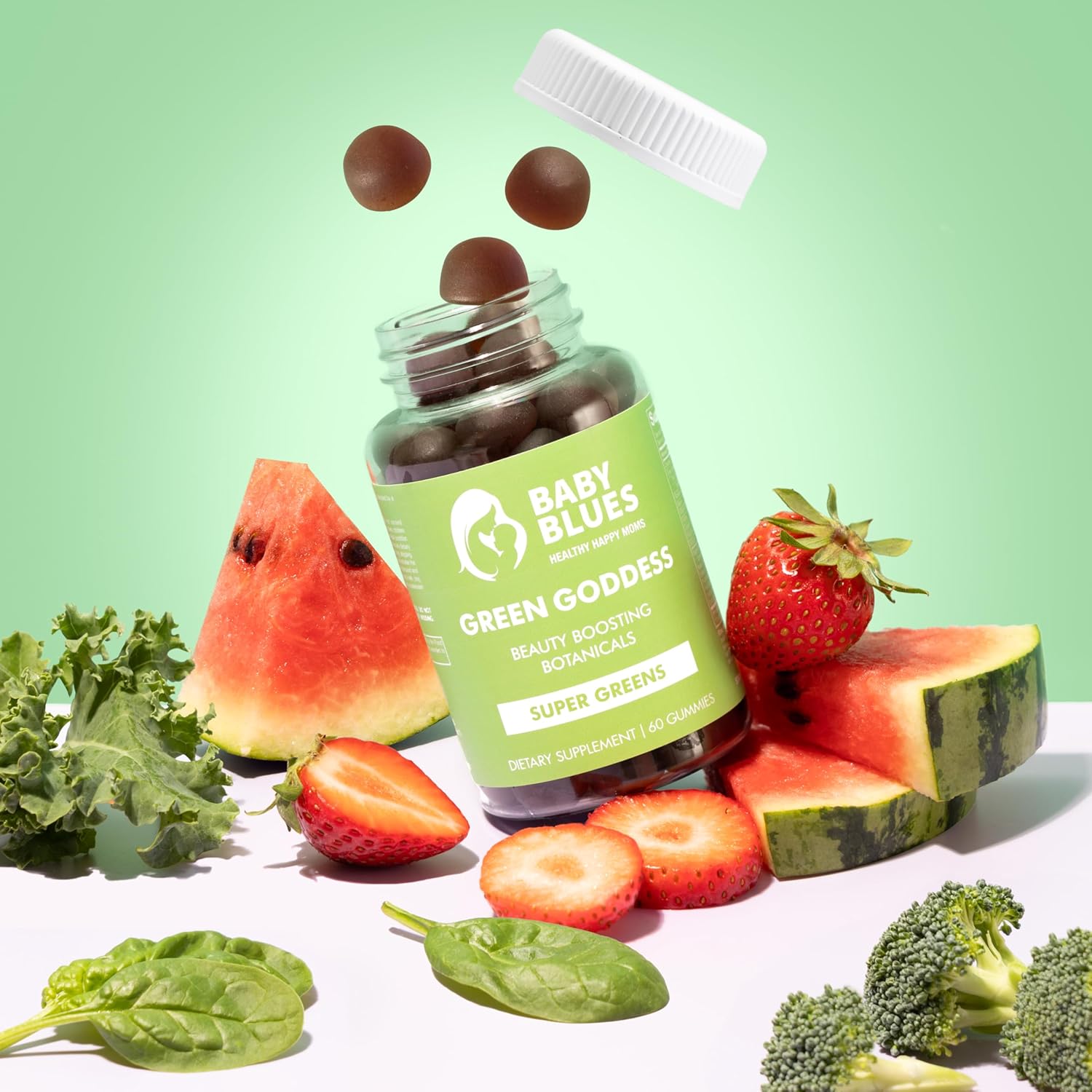 60 Count Baby Blues Green Goddess Plant-Based Gummy Dietary Supplement