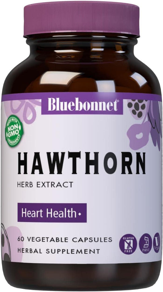 60 Count BlueBonnet Hawthorn Herb Extract Supplement for Heart Health and Circulation Boost