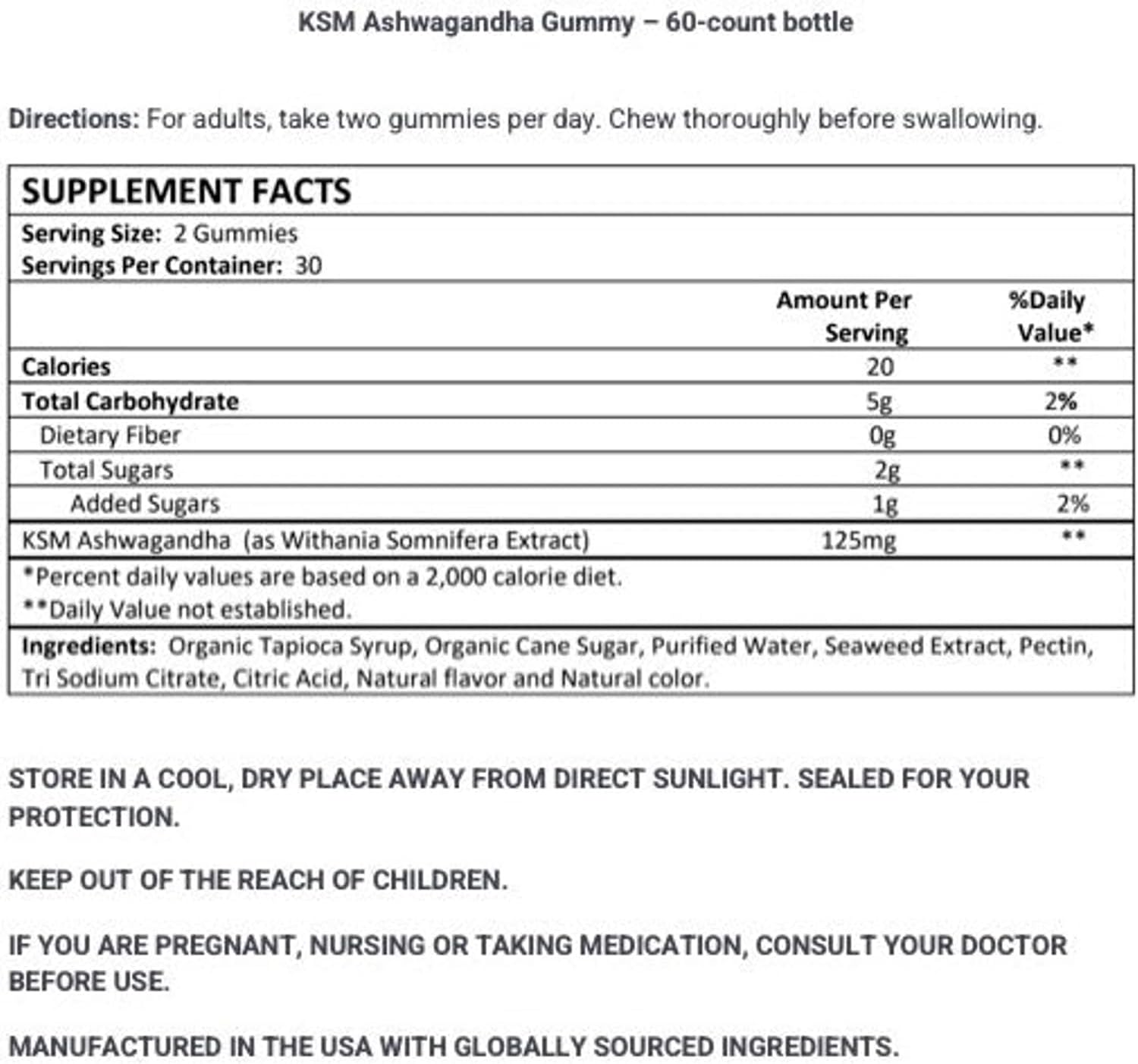 60 Count Bottle of Levium Calming Stress Relief Gummies for Natural Mood Boosting - 30 Day Supply