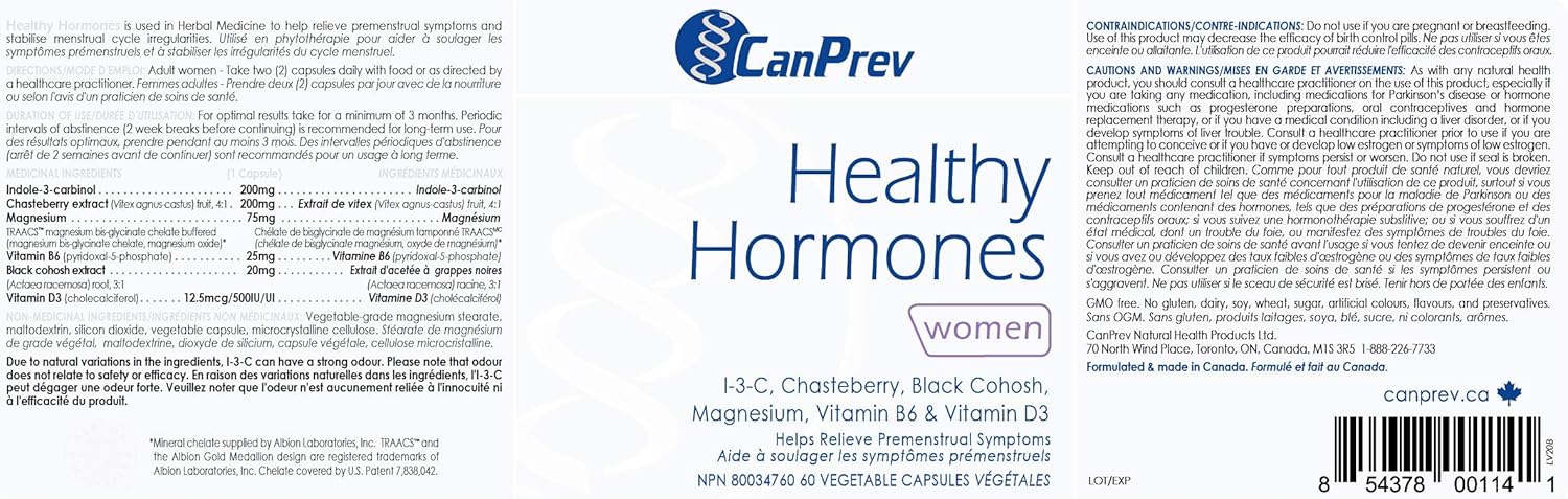 60 Count CanPrev Healthy Hormones Vegi Capsules for Hormonal Balance and Well-being
