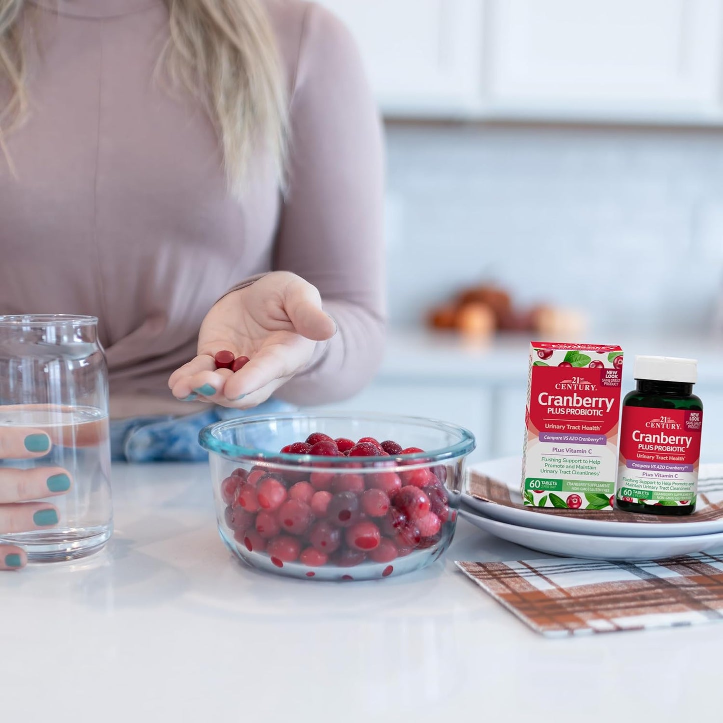 60 Count Cranberry Plus Probiotic Tablets for Modern Health