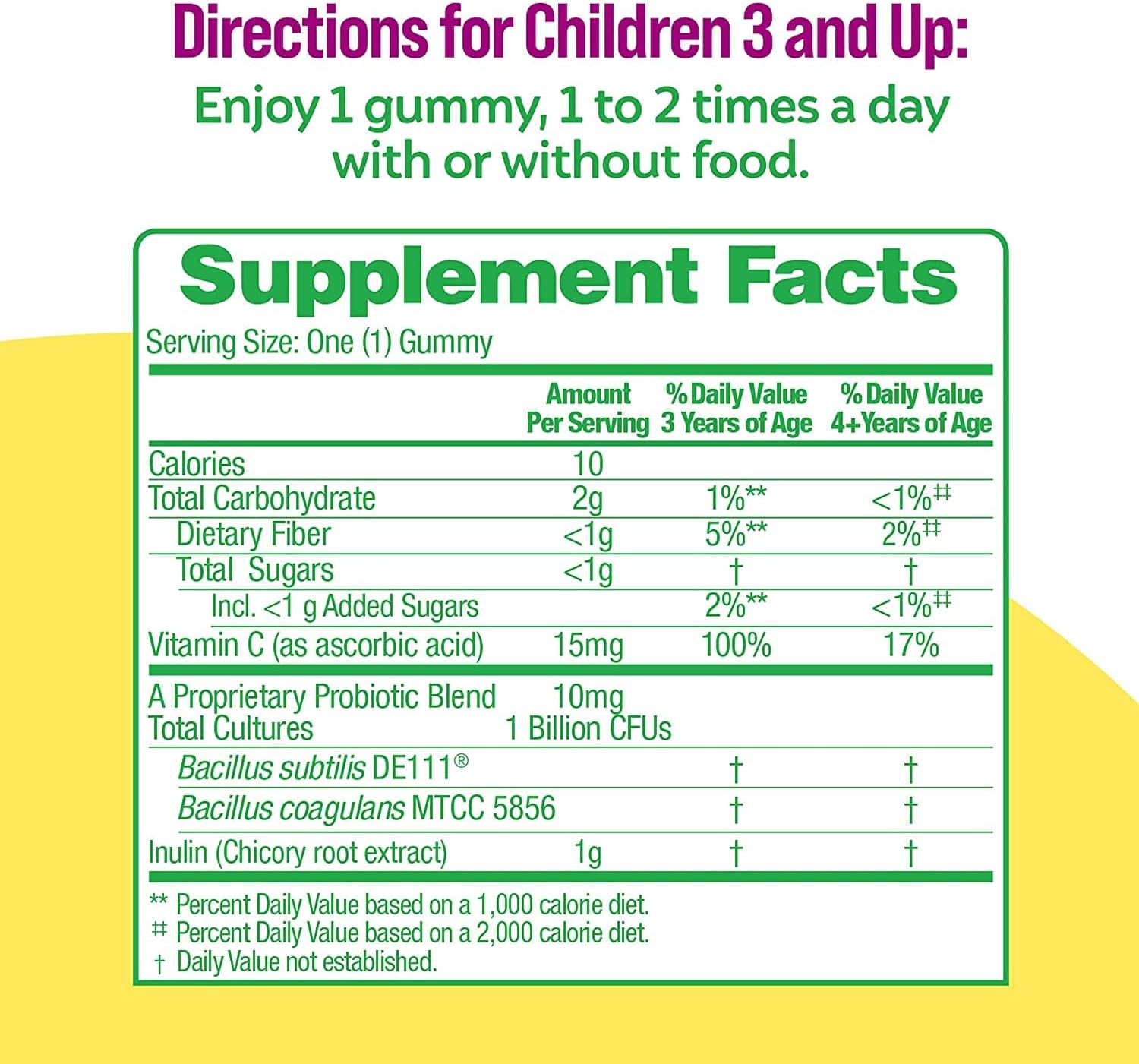 60 Count Culturelle Daily Probiotic & Veggie Fiber Gummies for Kids (Ages 3+) - Women’s 4-in-1 Probiotic Supplements - Supports Digestive & Vaginal Health