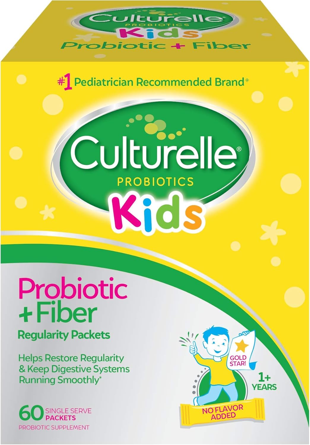 60 Count Culturelle Kids Probiotic + Fiber Packets & 30 Count Veggie Fiber Gummies - Daily Digestive and Immune Support for Kids Ages 3+ - Berry Flavor with Vitamin C
