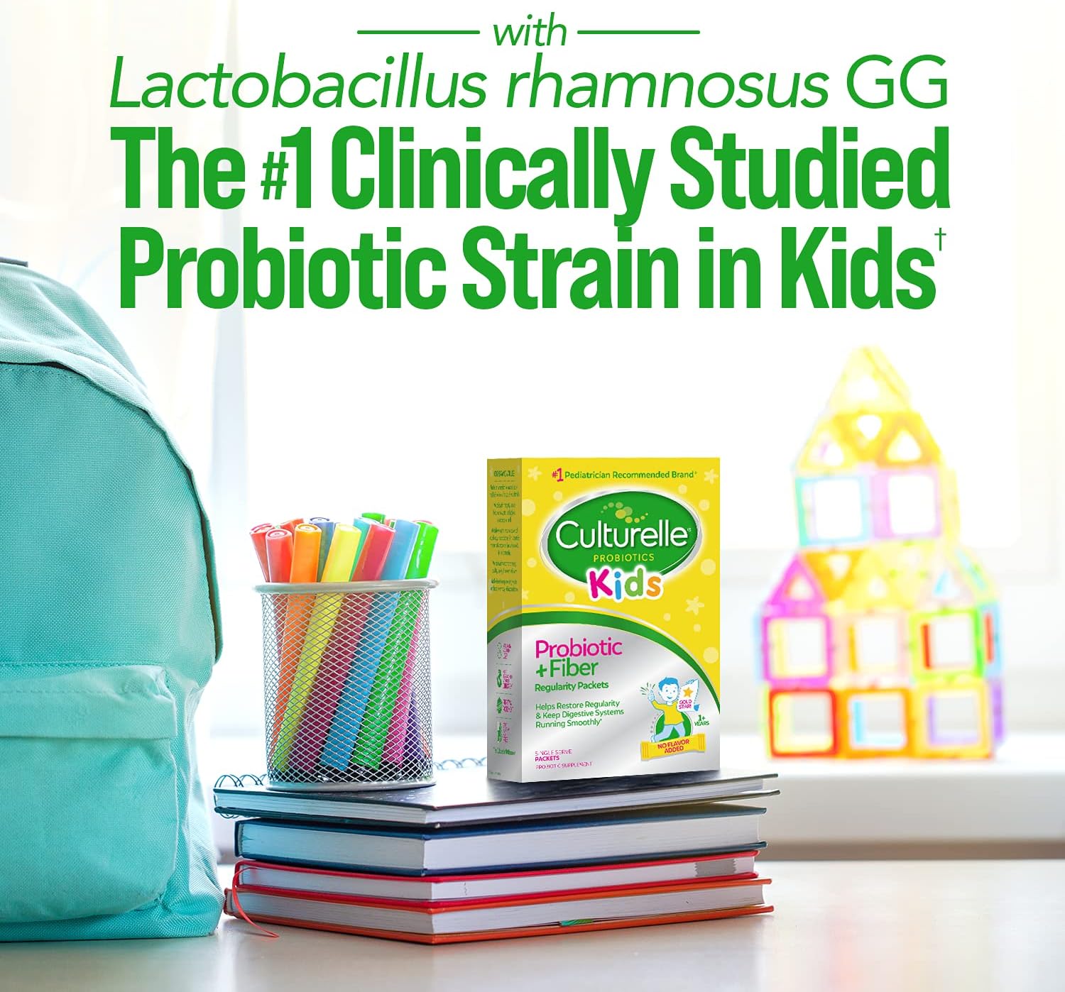 60 Count Culturelle Kids Probiotic + Fiber Packets and Gummies for Digestive & Immune Health
