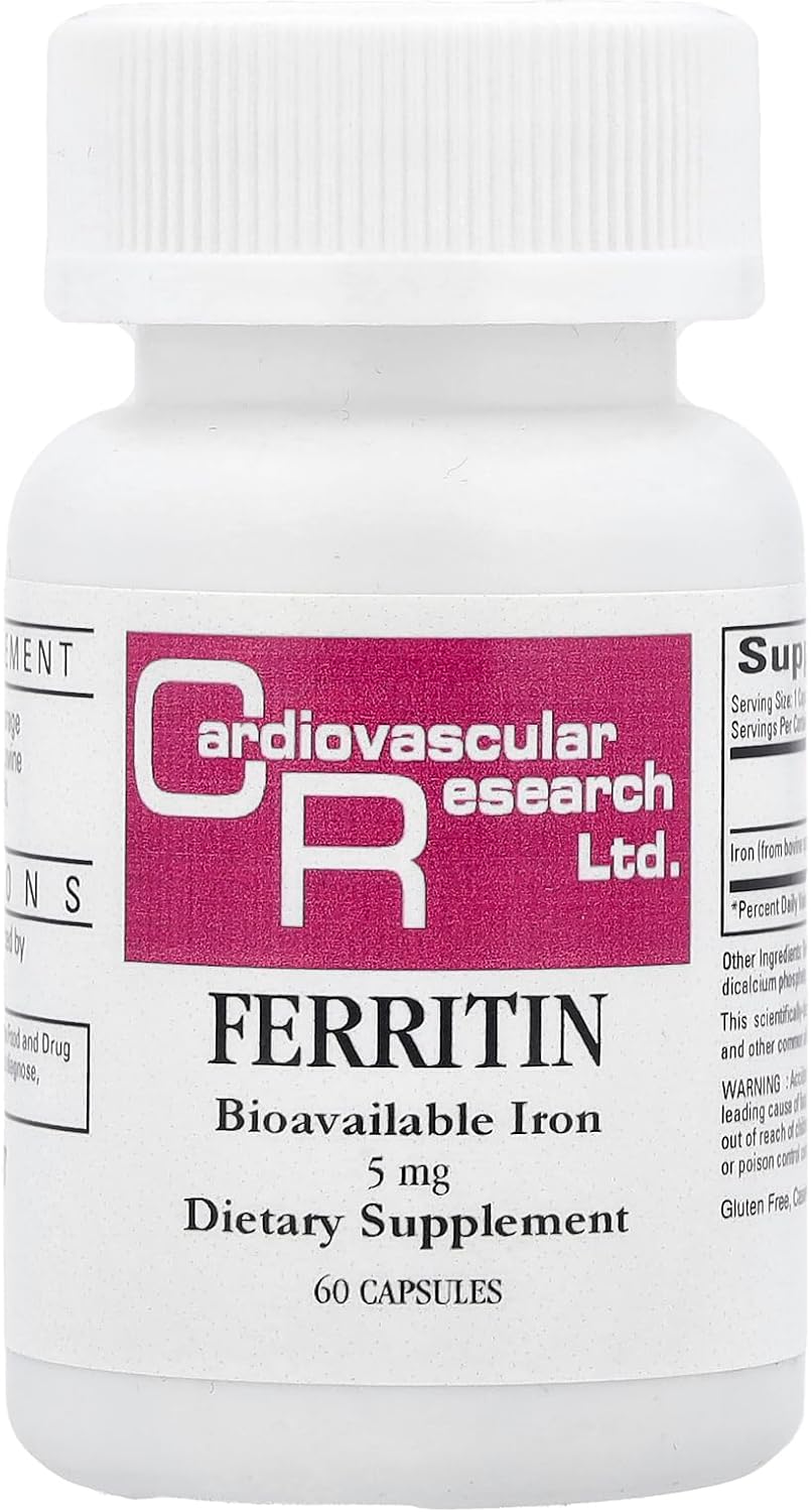 60 Count Ecological Formulas Cardiovascular Research Ferritin Capsules for Heart Health