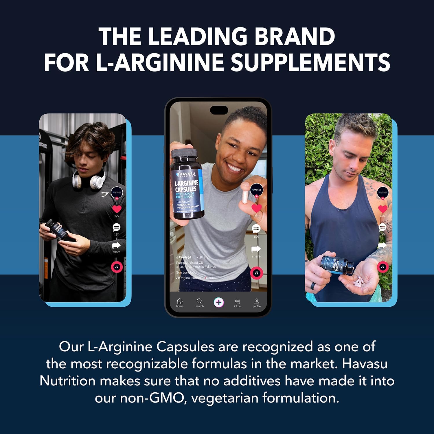60 Count Havasu Nutrition L-Arginine and L-Citrulline Capsules - Vegan Nitric Oxide Supplement for Performance, Endurance, Muscle Support - Non-GMO - 1 Month Supply