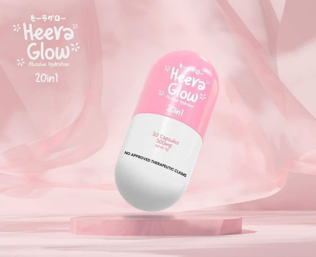 60 Count Heera Glow Absolute Hydration Glutathione Collagen Capsules - 20 in 1 Formula