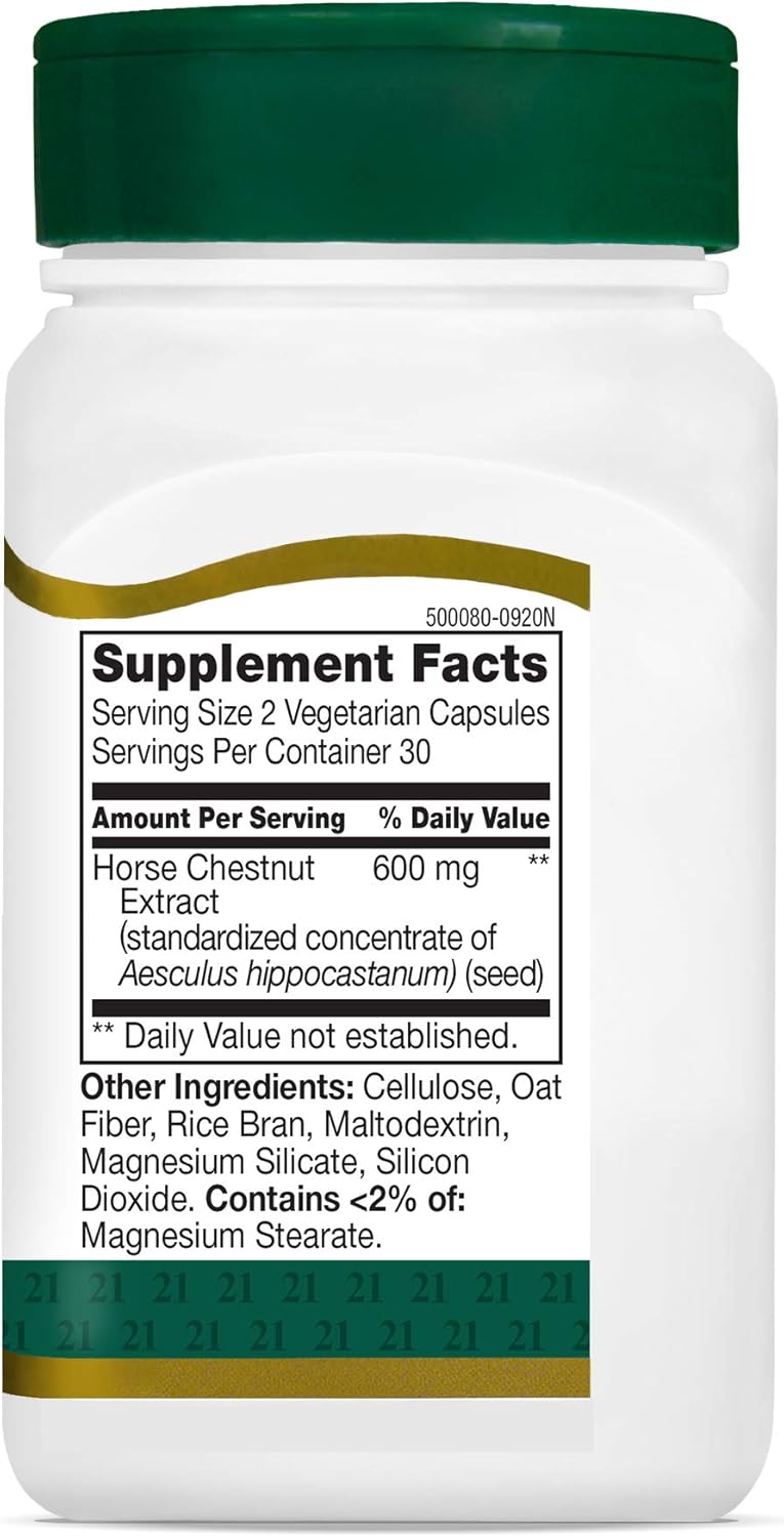 60 Count Horse Chestnut Extract Veg Capsules for 21st Century - Varies in Packaging