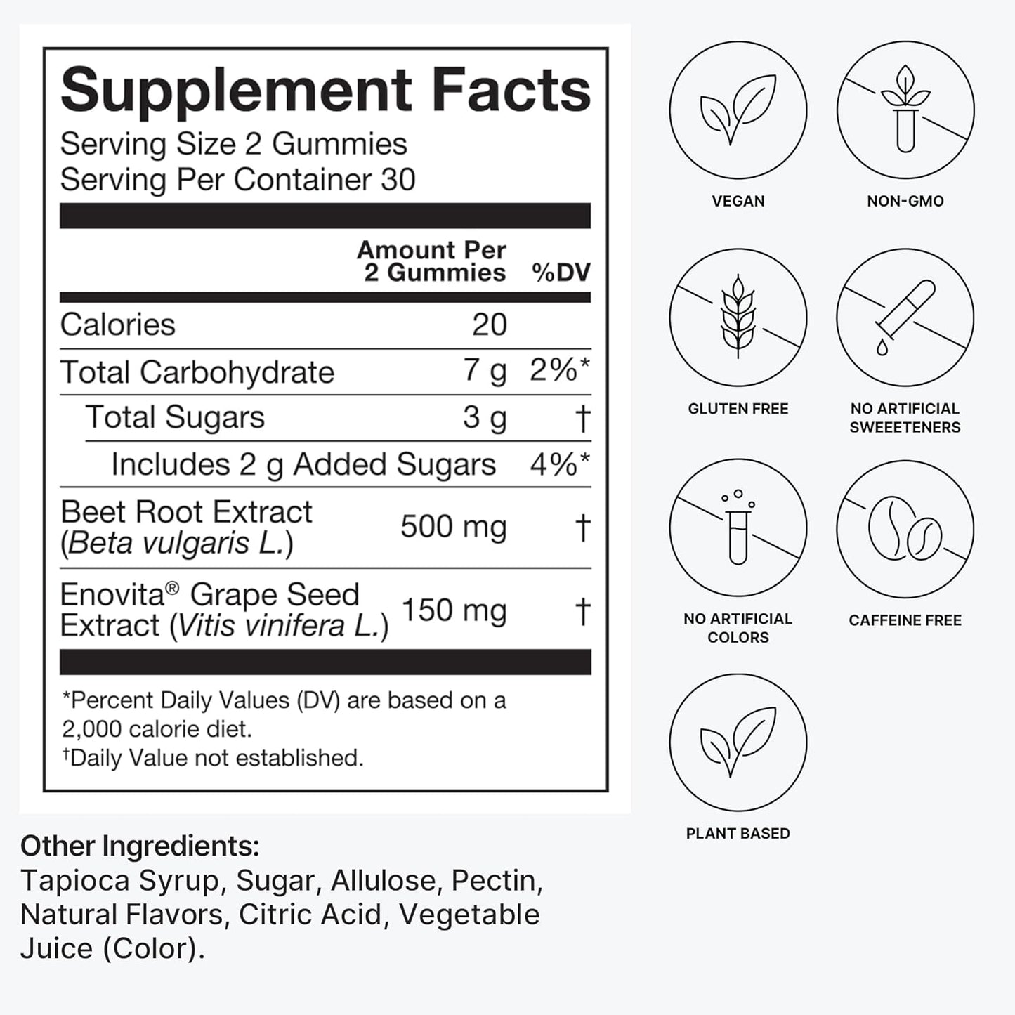 60-Count humanN SuperBeets Strawberry Heart Gummies with Beetroot & Grape Seed Extract