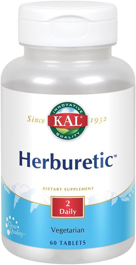 60 Count KAL Herburetic Tablets for Natural Diuretic Support