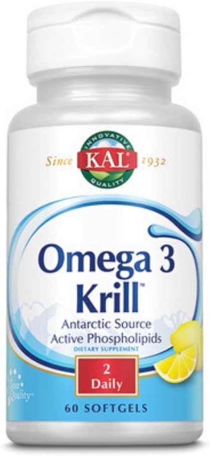 60 Count Kal Omega 3 Krill Oil Supplement with 500 Mg