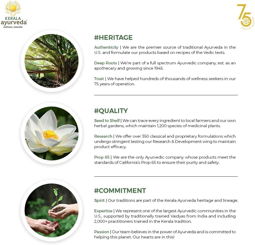 60 Count Kerala Ayurveda Triphala Capsules for Digestion, Colon, and Immune System Support with Antioxidants for Total Body Wellness and Cellular Rejuvenation