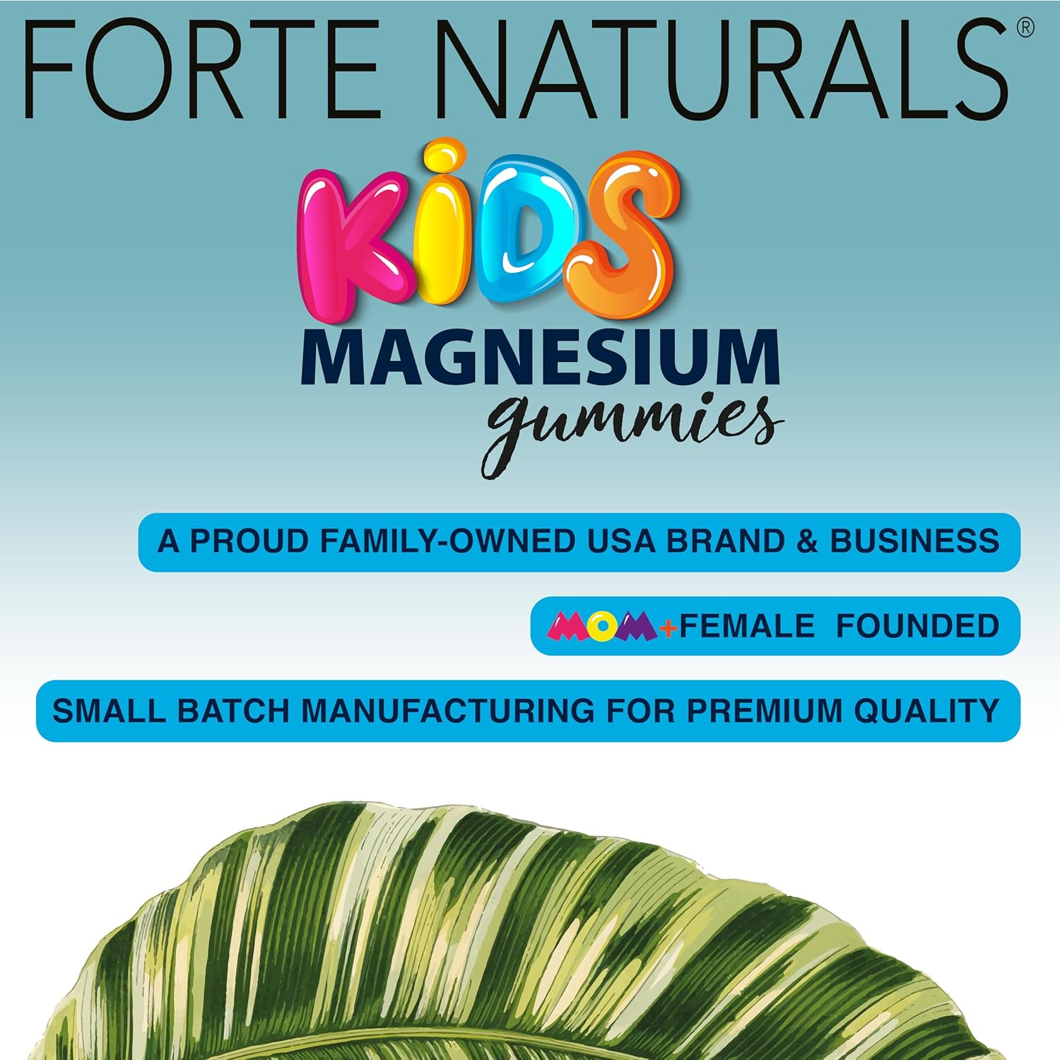 60 Count Kids Magnesium Calm Gummies for Sleep and Bedtime by FORTE NATURALS - USA-Made Supplement