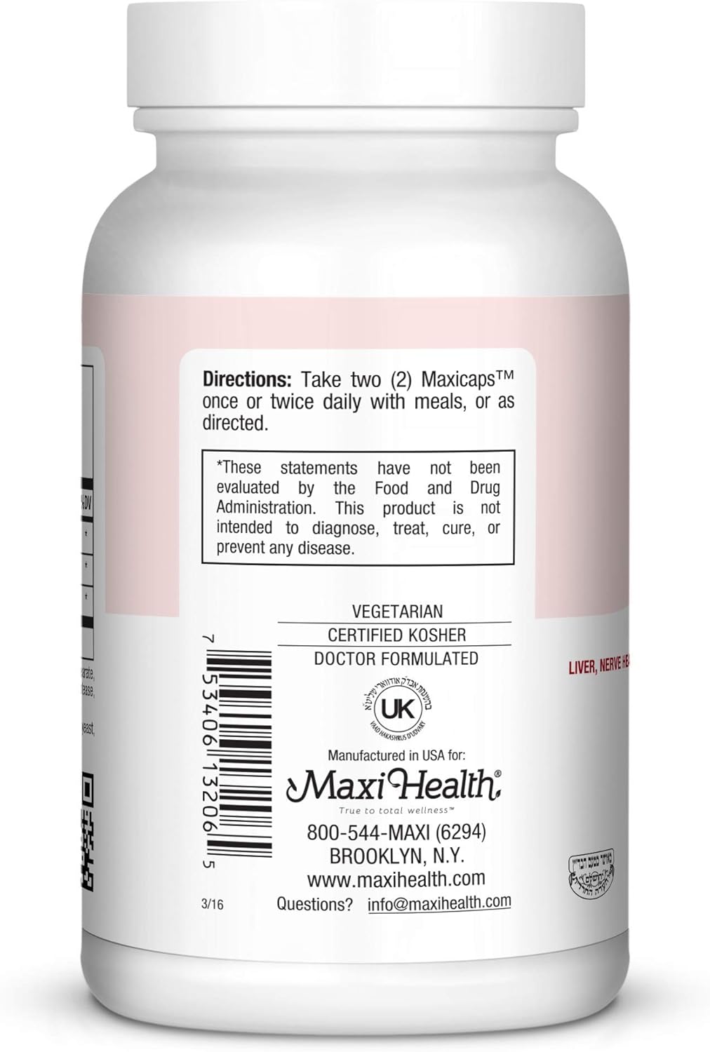 60-Count Maxi Health Maxi Lipoic Supreme for Antioxidant Support