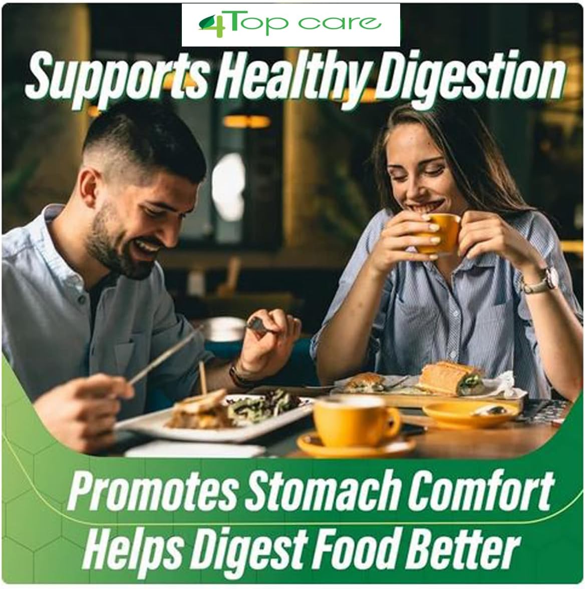 60 Count of 4 TOP CARE Advanced Digestive Enzymes for Optimal Digestive Health