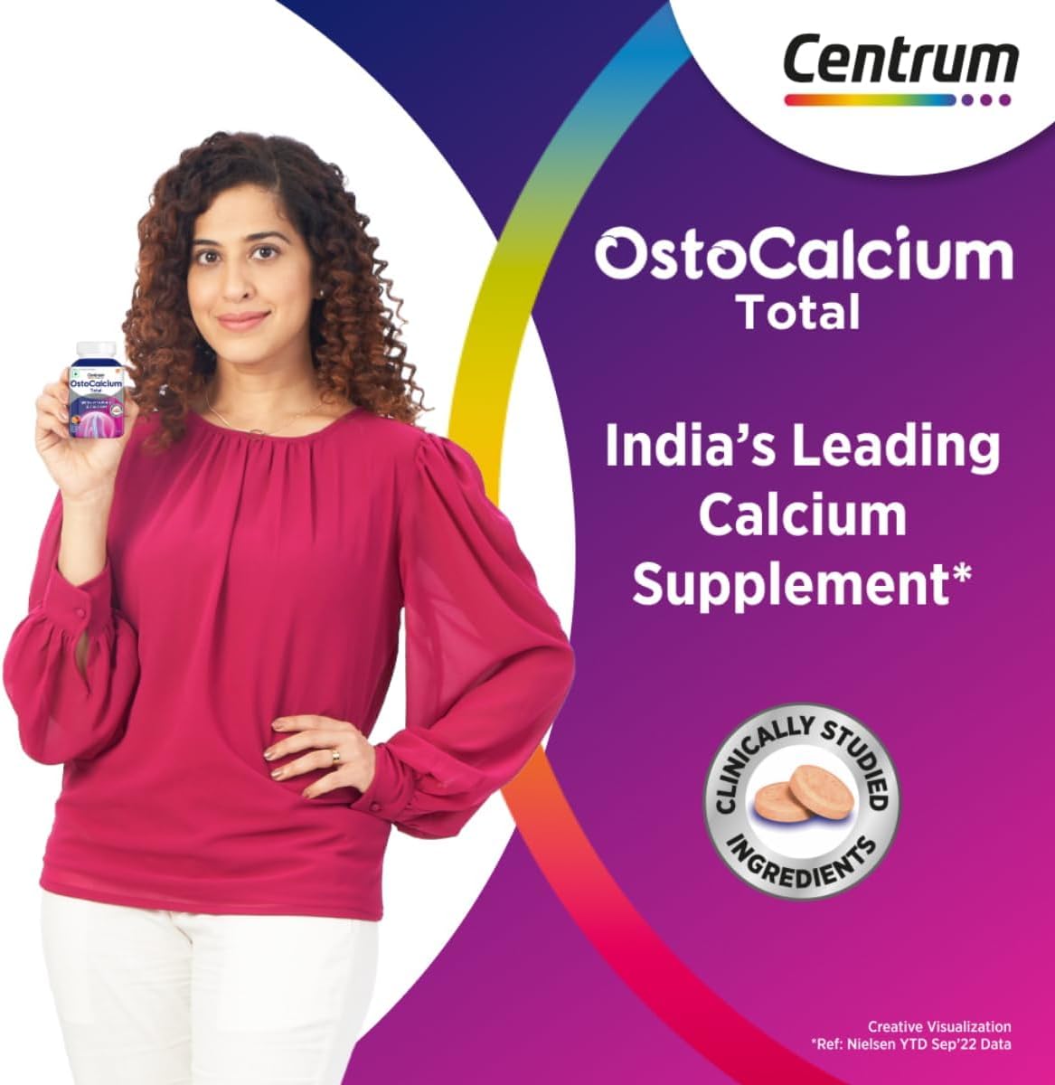 60 Count OstoCalcium Total Chewables with Vitamin D & Calcium for Strong Bones, Joints, and Muscles | Veg Formula | Top Calcium Supplement in India