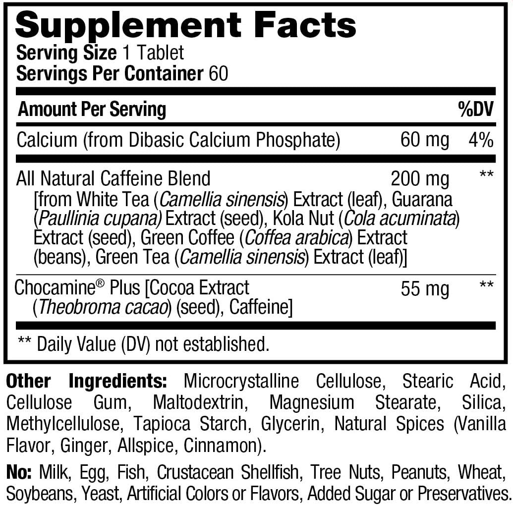 60-Count ProLab Advanced Caffeine Tablets for Energy Boost and Focus