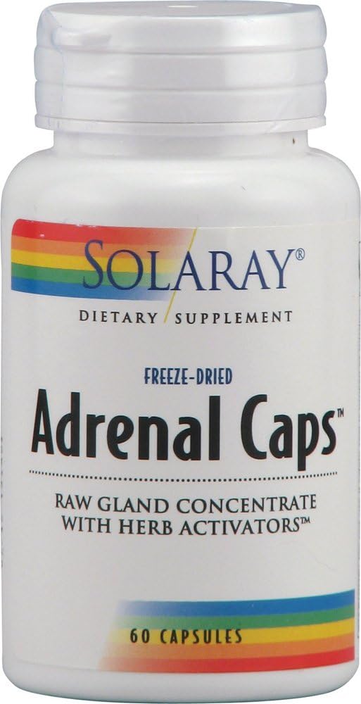 60 Count Solaray Adrenal Capsules for Energy Support and Stress Management